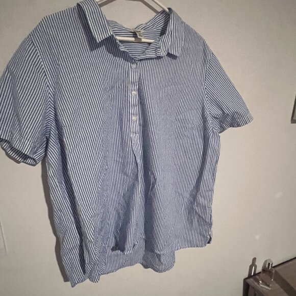 LL Bean 2x striped blouse - Picture 1 of 8